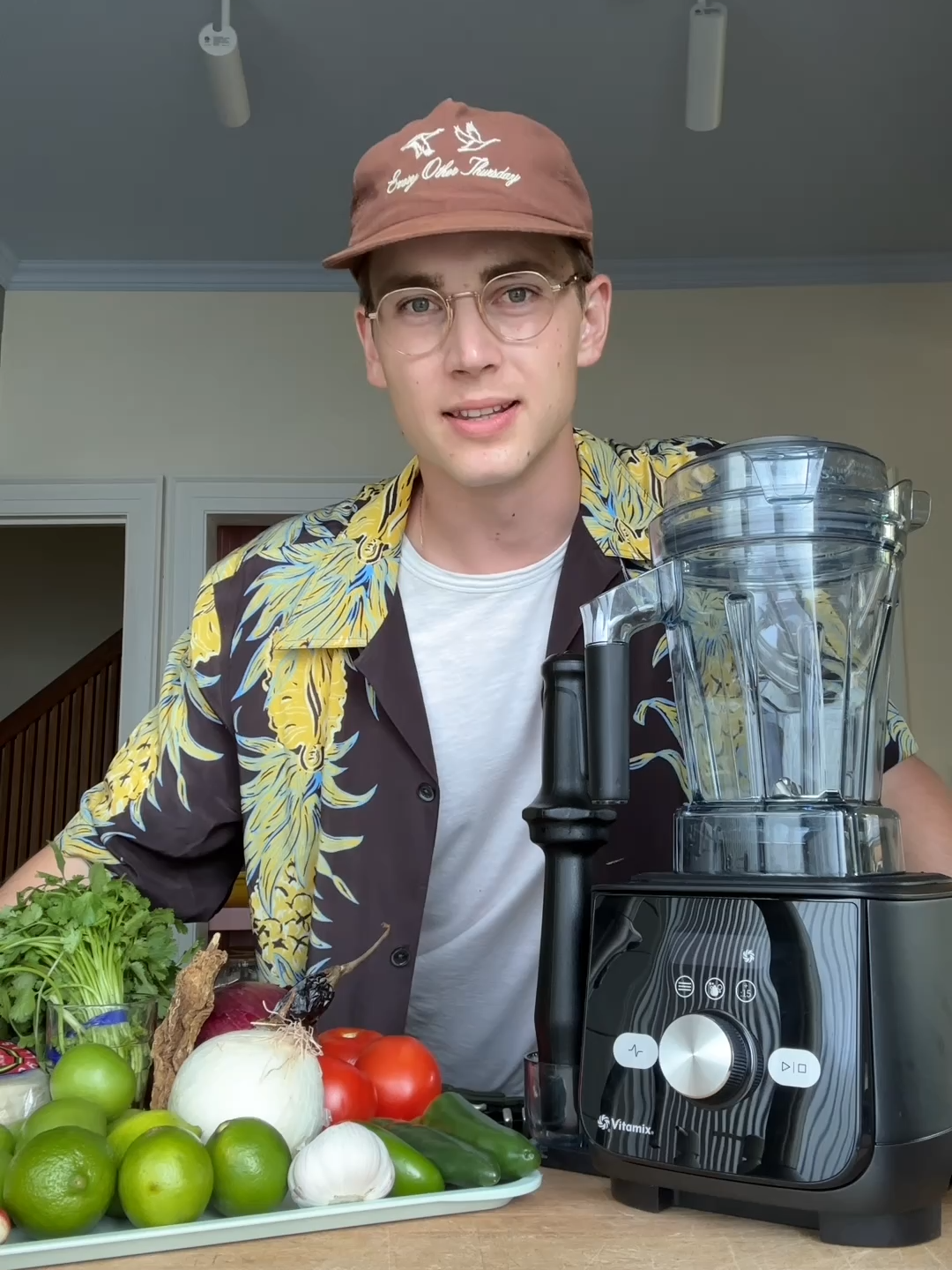 TikTok post by @williamconrad_ for Vitamix. Caption reads: enchiladas & horchata made with @vitamix #ad.