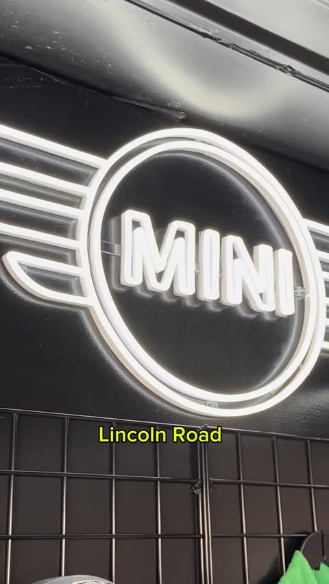 Instagram post by @sonya_slidez for MINI USA. Caption reads: Lincoln Road was a must see in Miami! #miami....