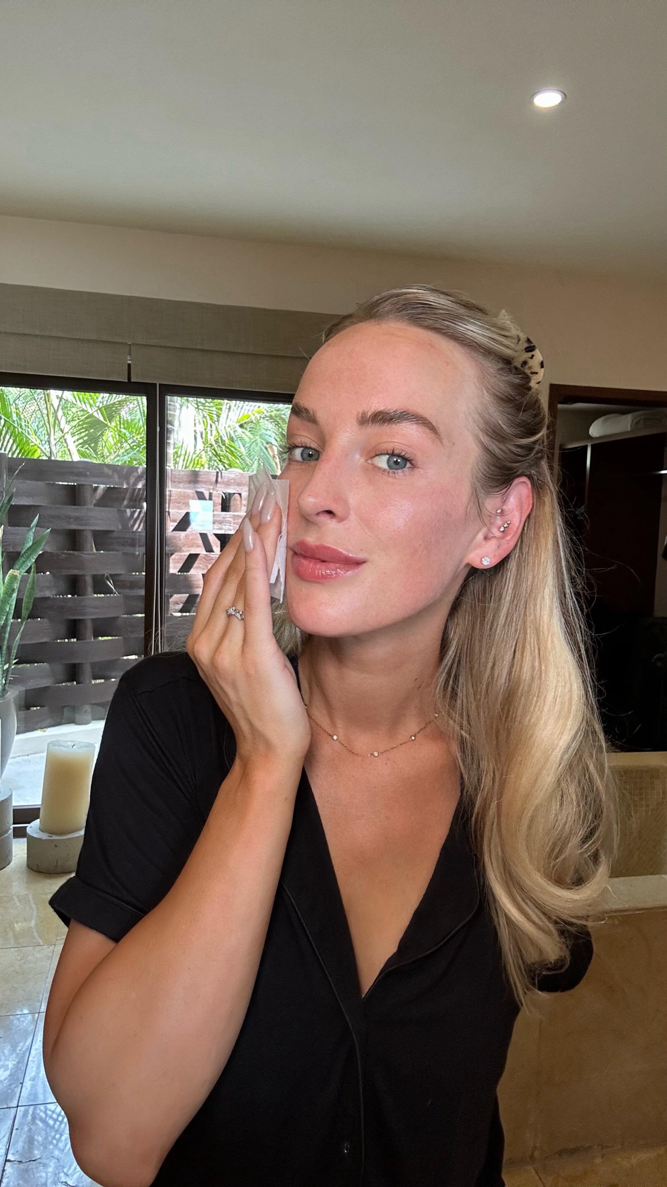 Instagram post by @kyndallames for Paulas Choice. Caption reads: our fave exfoliating toner can now be taken on the....