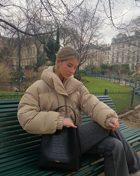 Instagram post by @chloemonchamp for Nunoobags. Caption reads: Me and my three favorite @nunoobags in my favorite....