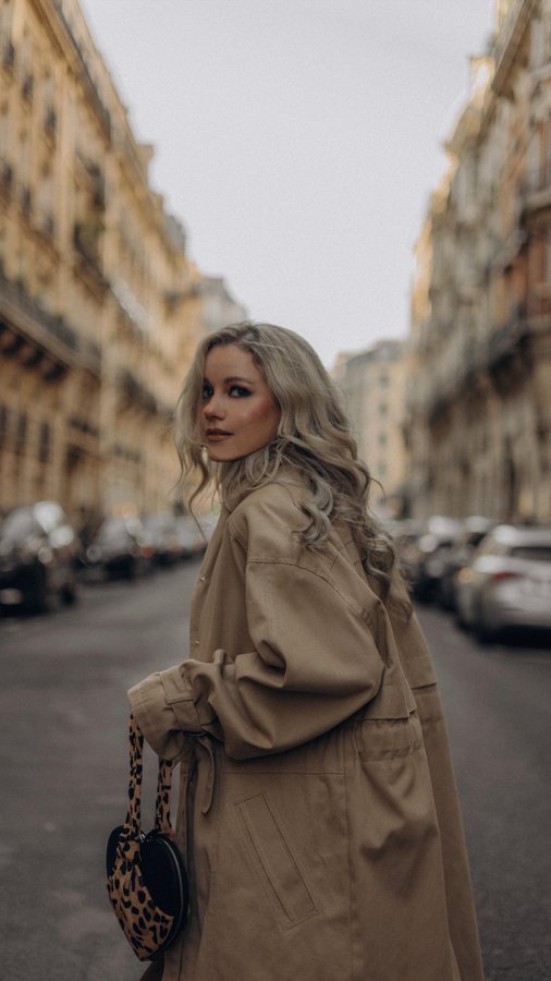 Instagram post by @joicymuniz for Baum und Pferdgarten. Caption reads: Ad • Paris Fashion Week 🤎 Tap for outfit details....