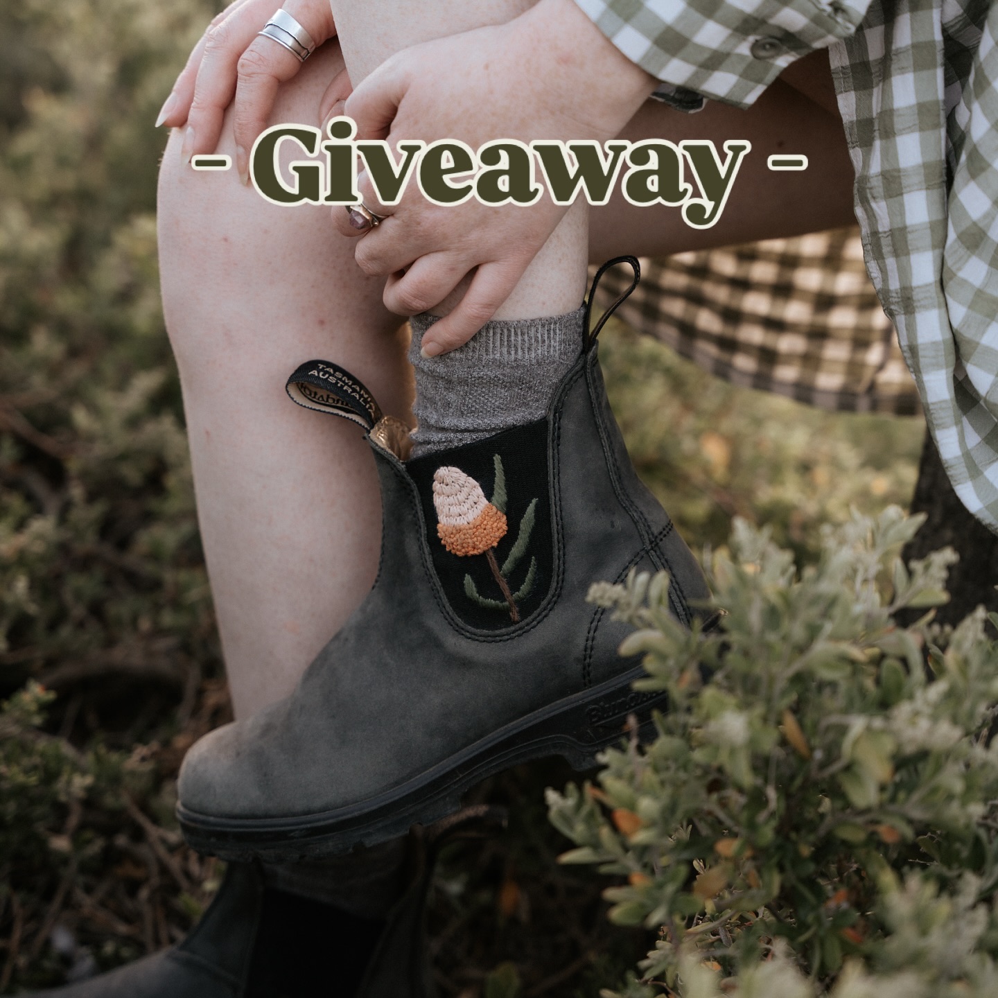 Instagram post by @abigail_and_lauren for Blundstone. Caption reads: UPDATE: 
This giveaway now includes x2 pairs of....