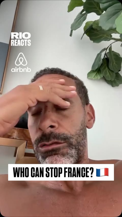 Instagram post by @rioferdinandpresents for Airbnb. Caption reads: France are looking unstoppable! 😱 🇫🇷 Olise,....