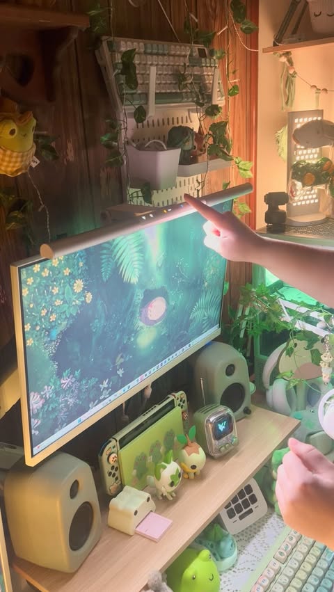 Instagram post by @cosyken for BenQ Lighting. Caption reads: [...] my setup without it now 🤭 ~ #gifted....