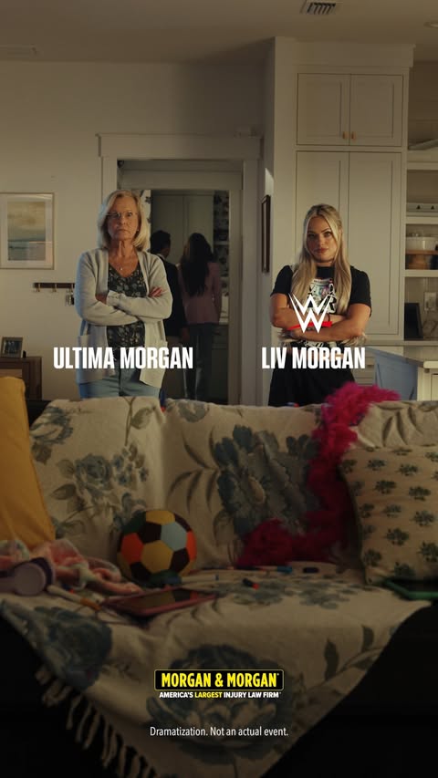 Instagram post by @yaonlylivvonce for Morgan & Morgan. Caption reads: Liv Morgan & Morgan & Morgan Power moves only.....