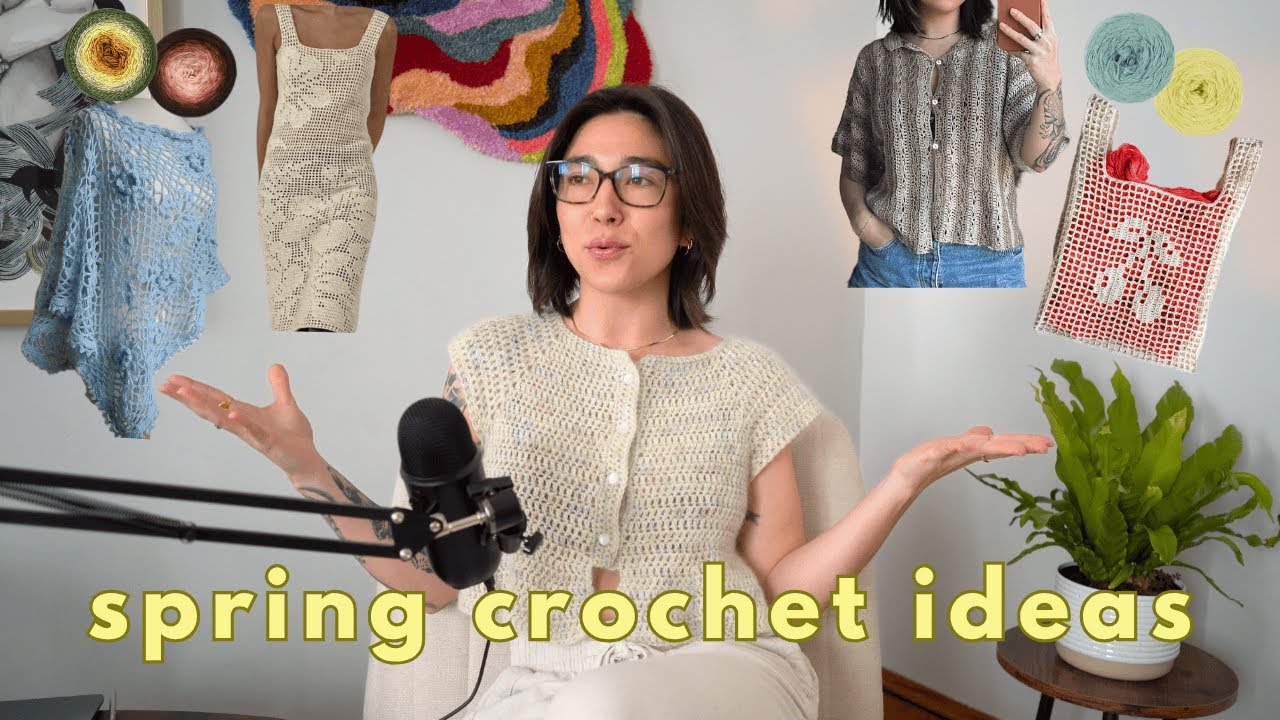 YouTube post by @itserinb for Universal Yarn. Caption reads: spring inspired crochet patterns & fibers....