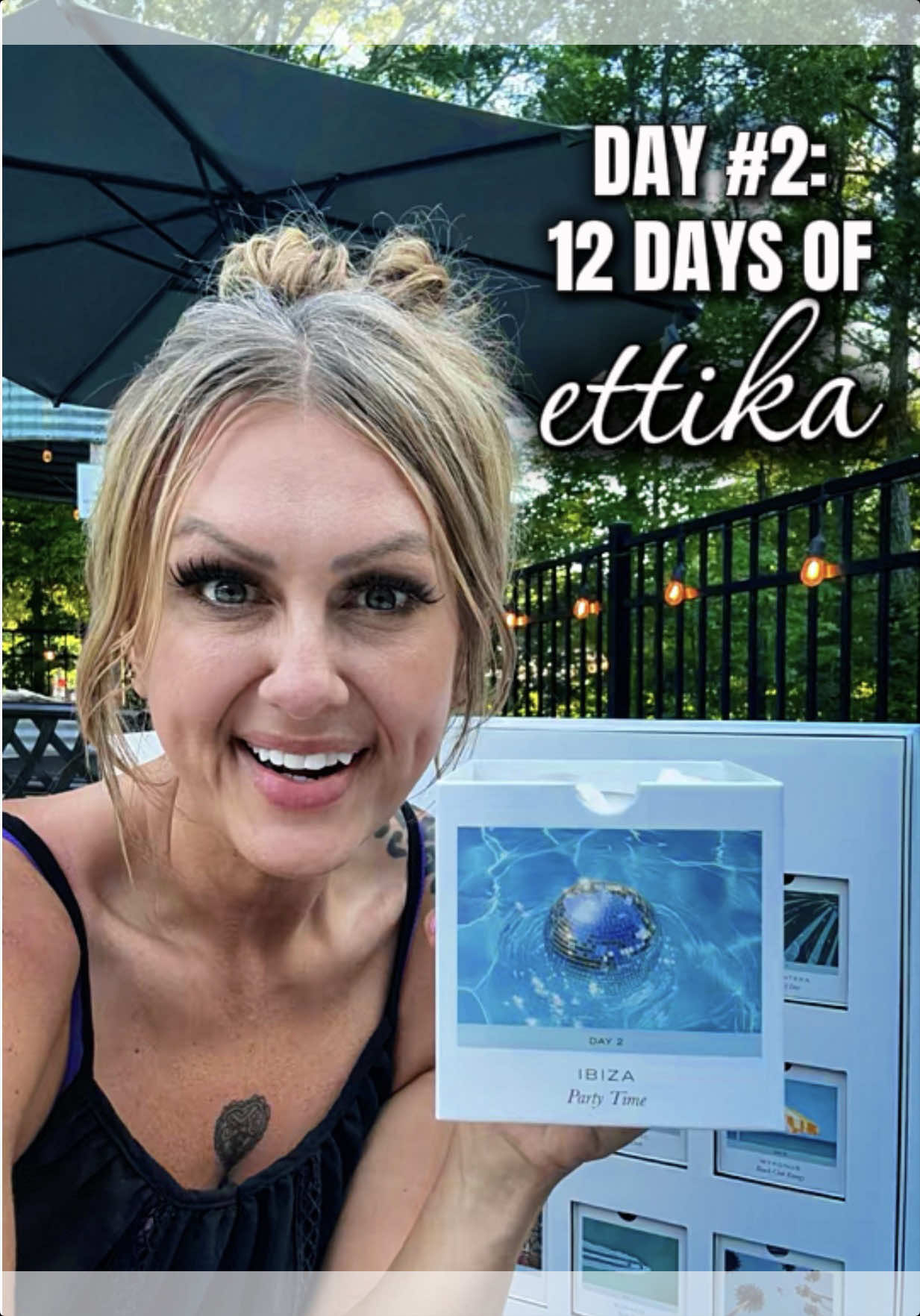 TikTok post by an influencer for Ettika. Caption reads: Day 2 of @Ettika’s 12 Days of Summer adventure....