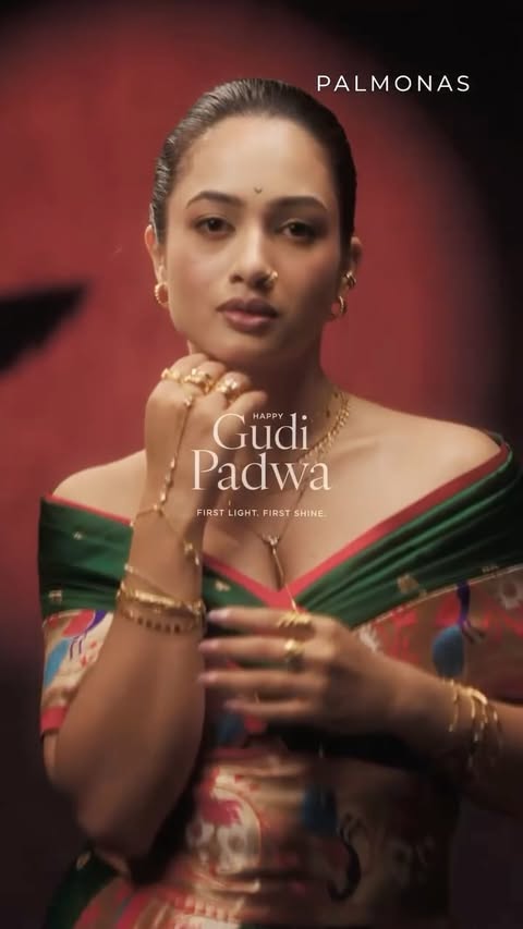 Instagram post by @girijaprabhu_official for PALMONAS. Caption reads: [...] Visit our jewellery store near you,....