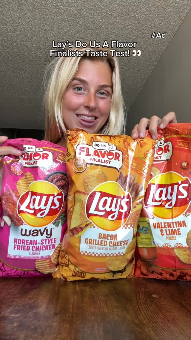 Instagram post by @eatswithkelsie for Lay's. Caption reads: #Ad These Lay’s Do Us A Flavor™ finalist flavors....