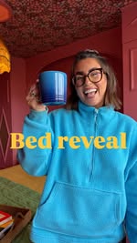 Instagram post by @roisinquinn for Linwood Fabric. Caption reads: ✨Bed reveal✨ [Ad|gifted] I’m absolutely in love....
