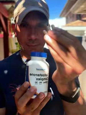 TikTok post by @andy_andujar for Nutricost. Caption reads: Nutricost Testosterone Complex Capsules [...].