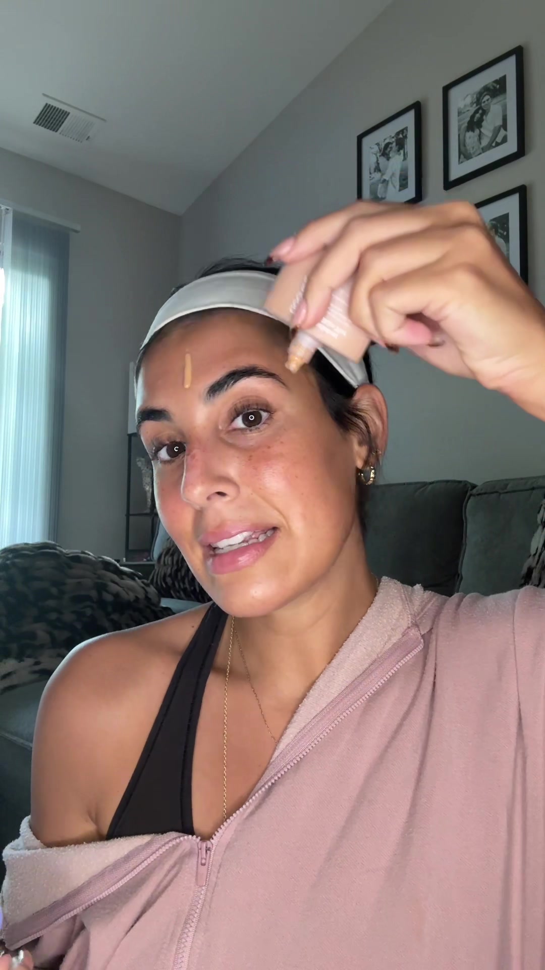 TikTok post by @alexis_terrana for Alleyoop. Caption reads: [...] mineral SPF + niacinamide all in one ✨....