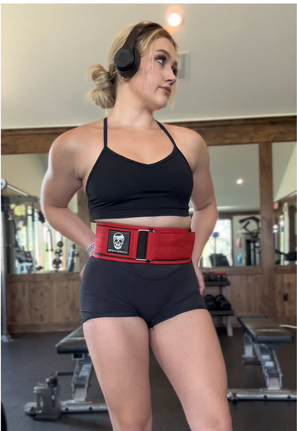 TikTok post by @chlochlolifts for Gymreapers. Caption reads: Video I did for Gymreapers a couple years ago.....