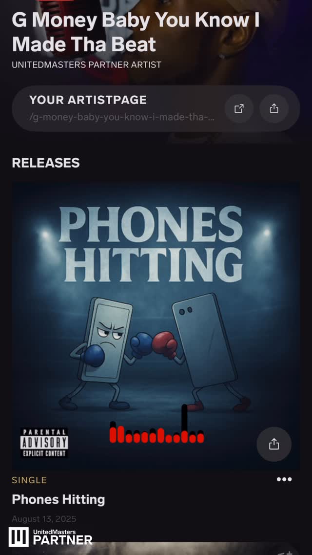 Instagram post by @imadethabeat for UnitedMasters. Caption reads: [...] ✍🏽🔐 YouKnowIMadeThaBeat x @unitedmasters.