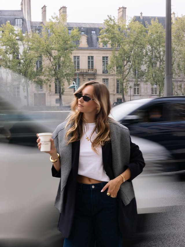 Instagram post by @ines.frassint for Primark. Caption reads: Parisian work days 🖤 @primark ‘s fall collection....