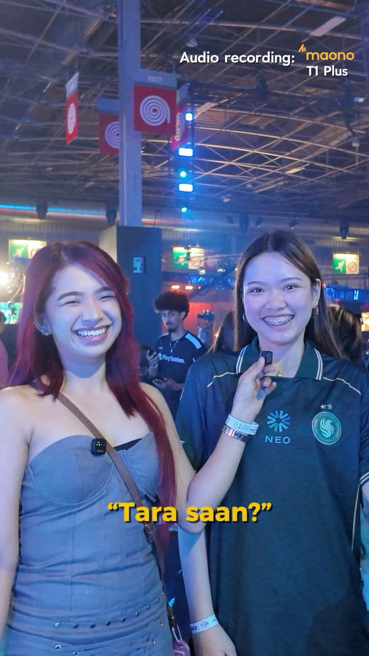 TikTok post by @claudinetayco for Maono. Caption reads: [...] fans @Esports World Cup 🎙️ @Maono T1 Plus.