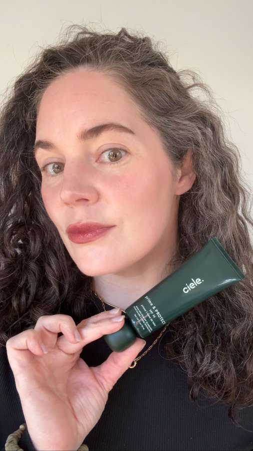 Instagram post by @devsday for Ciele Cosmetics. Caption reads: The @cielecosmetics prime + protect spf 30* is a....