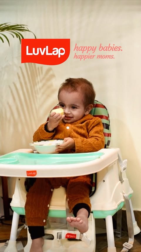 Instagram post by @advik__lavish for LuvLap. Caption reads: “The perfect 3-in-1 high chair that grows with....