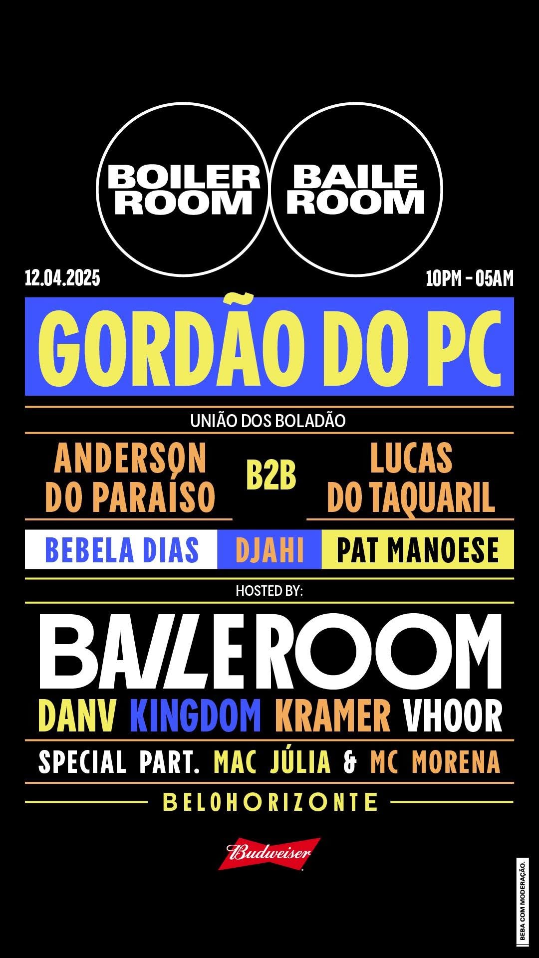 Instagram post by @baileroom for Budweiser. Caption reads: The line up for our sold out return to Brazil with....