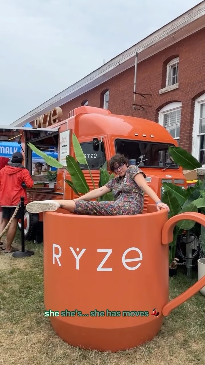 Instagram post by @sammyraemusic for RYZE SUPERFOODS. Caption reads: I had so much fun sharing and sipping with yall at....