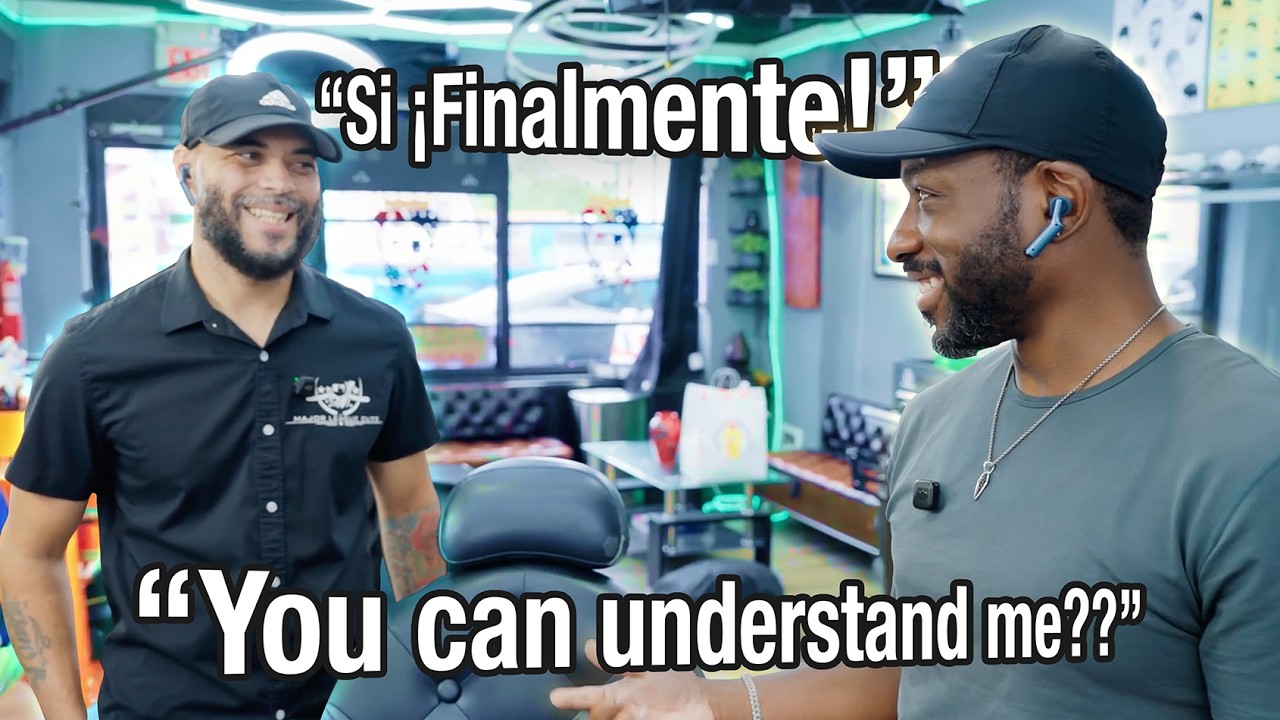 YouTube post by @UrAvgConsumer for Timekettle. Caption reads: The Best Travel Gadgets of 2025!.