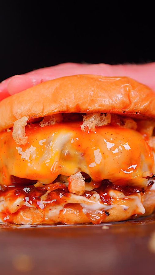 Instagram post by @colin.wingerter_ for Pork Rinds. Caption reads: Summer BBQ Pork Rind Burger with @porkrindsdotcom....