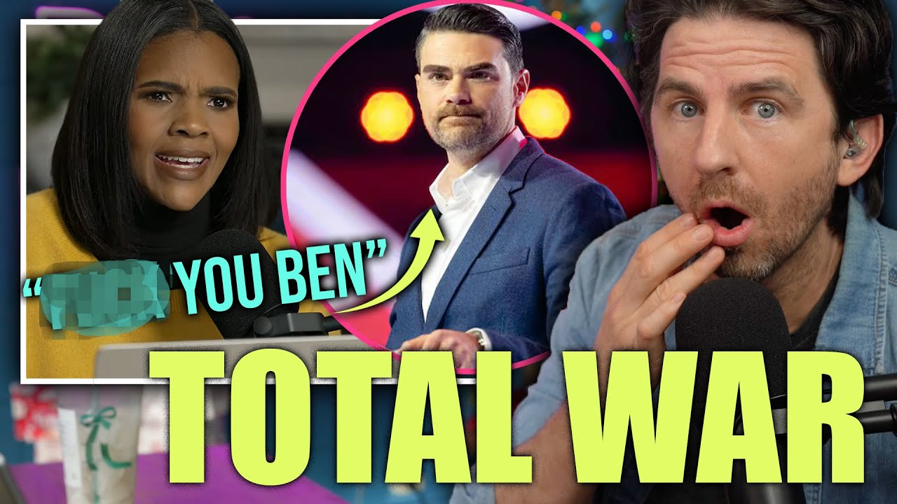YouTube post by @DaveNealComedian for 1800 Contacts. Caption reads: Candace Owens DESTROYS Ben Shapiro As WILD WAR....