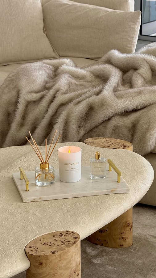 Instagram post by @cindyprado for Hotel Collection. Caption reads: This Paris Collection set makes me and my home....