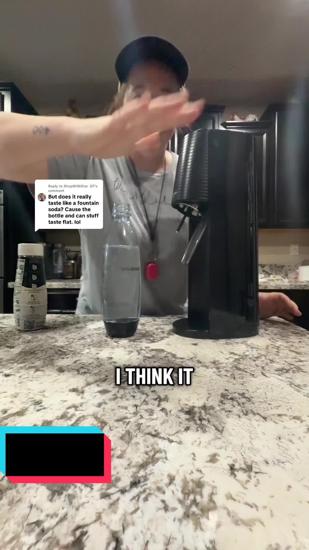 TikTok post by @samplesquad.sam for SodaStream. Caption reads: [...] a fountain soda at home!  Get your....