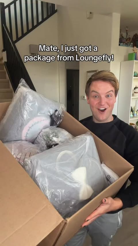 Instagram post by @vthomasenglish for loungefly. Caption reads: Disney Loungefly Christmas Haul! @loungefly....