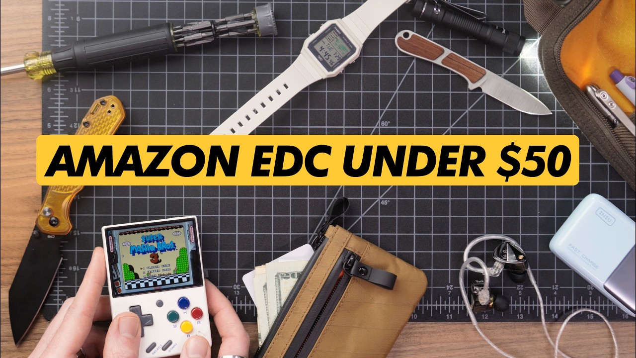 YouTube post by @joshfenn for Lochby. Caption reads: 10 UNBEATABLE Daily Carry Items under $50.