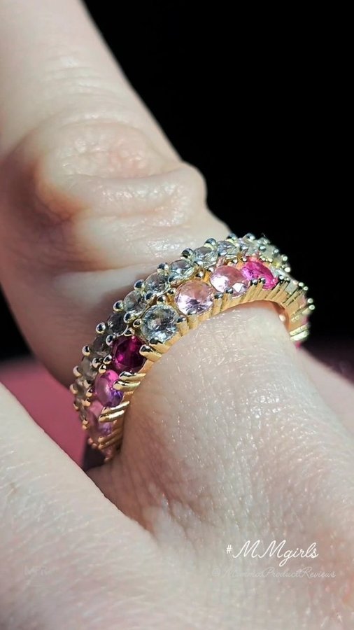 Instagram post by @yevgeniya.altamirano for Melinda Maria. Caption reads: [...] stackable rings from Melinda Maria – the....