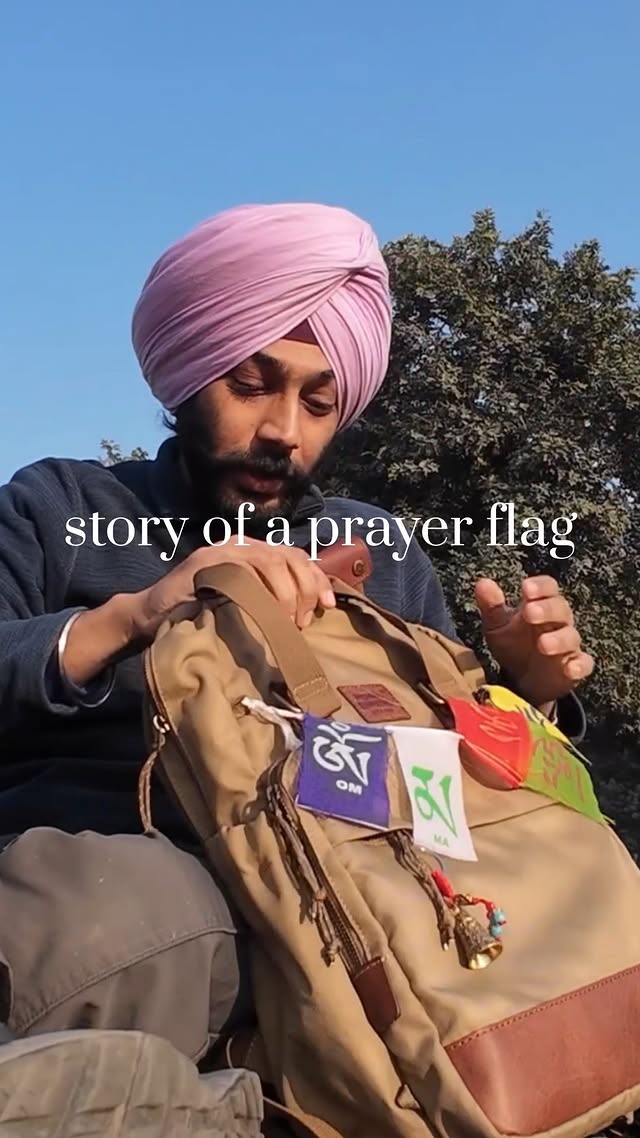 Instagram post by @jasdeepsworld for Royal Enfield. Caption reads: [...] flag that found it’s way back 🌻 ft.....