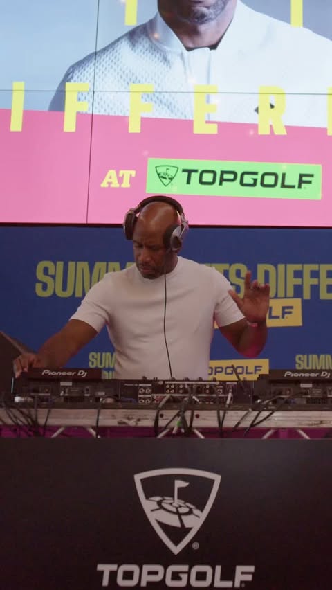 Instagram post by @djspoony for Topgolf. Caption reads: Trust me, 'Summer Hits Different' at @topgolfuk....