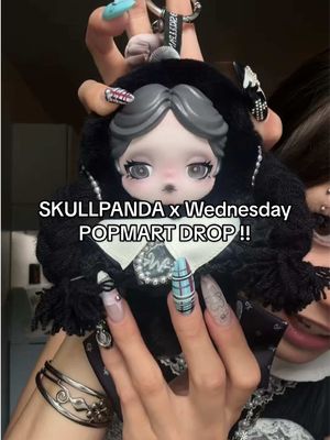 TikTok post by @rivertham for POP MART US Localshop. Caption reads: SKULLPANDA did their big one with this Wednesday....
