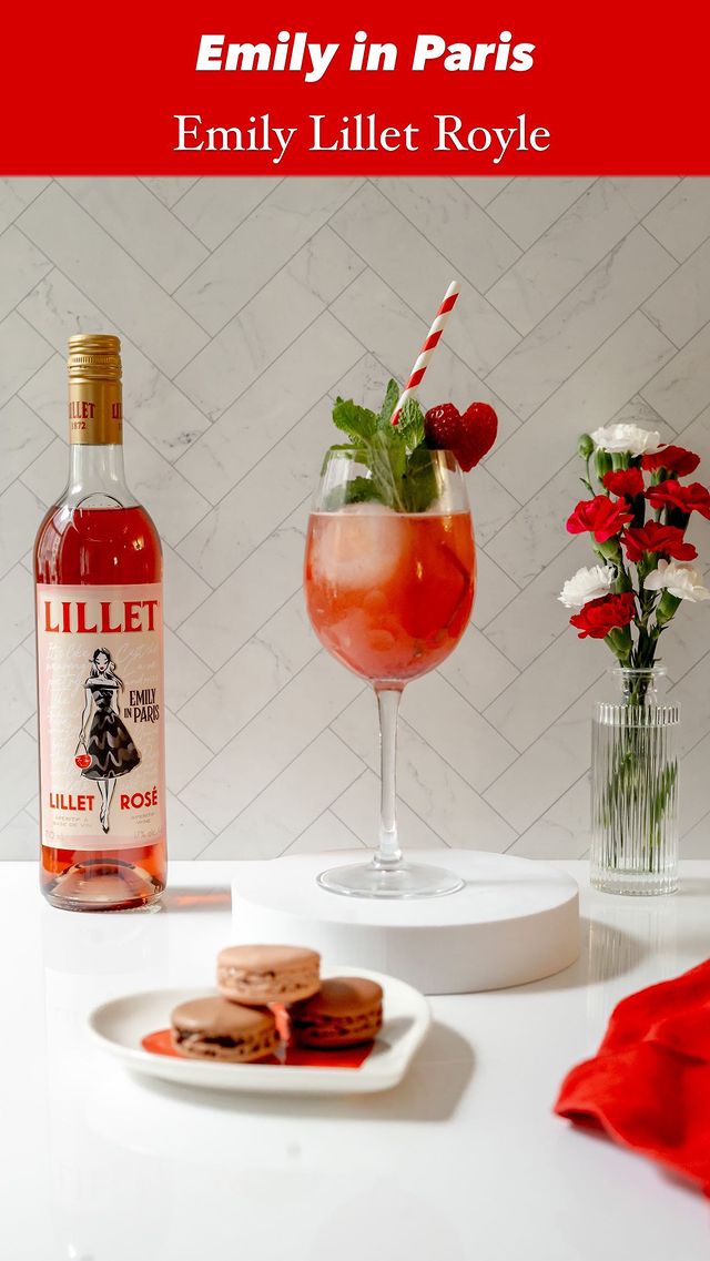 Instagram post by @twinspirationalparties for Lillet. Caption reads: Rosé all ouais to Paris in a sip! We’re toasting....