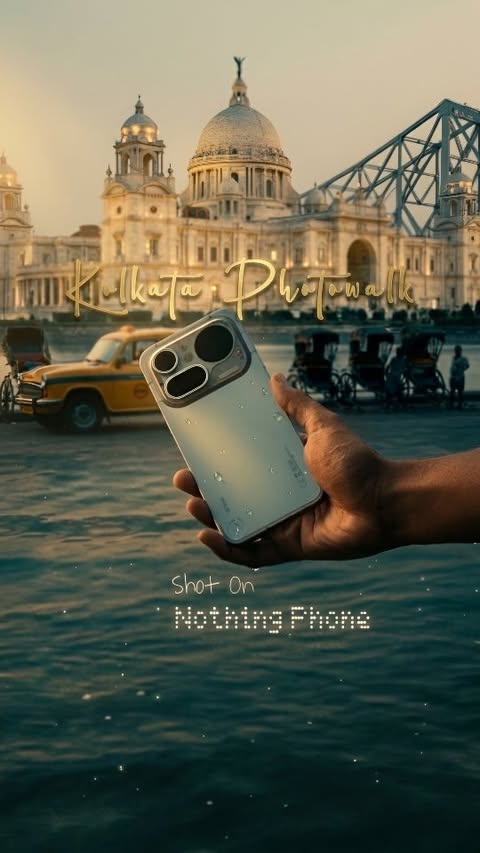 Instagram post by @clicksbyarijit for nothing. Caption reads: KOLKATA Through the lens of @nothingindia 📸✨....