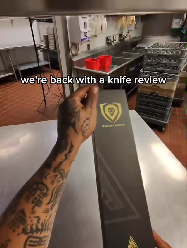 Instagram post by @ohhh_zachary for Dalstrong. Caption reads: [...] With a knife review. And who we got?....