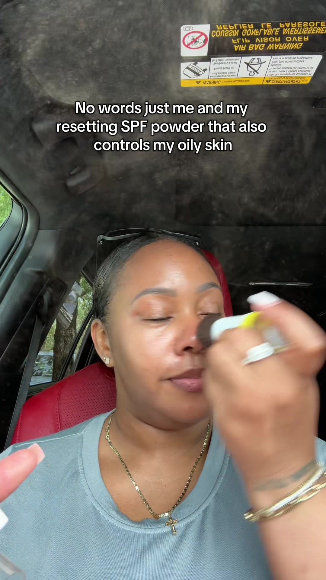 TikTok post by @bombshelltb for Supergoop. Caption reads: [...] can do this on the go baby ! @Supergoop #spf....