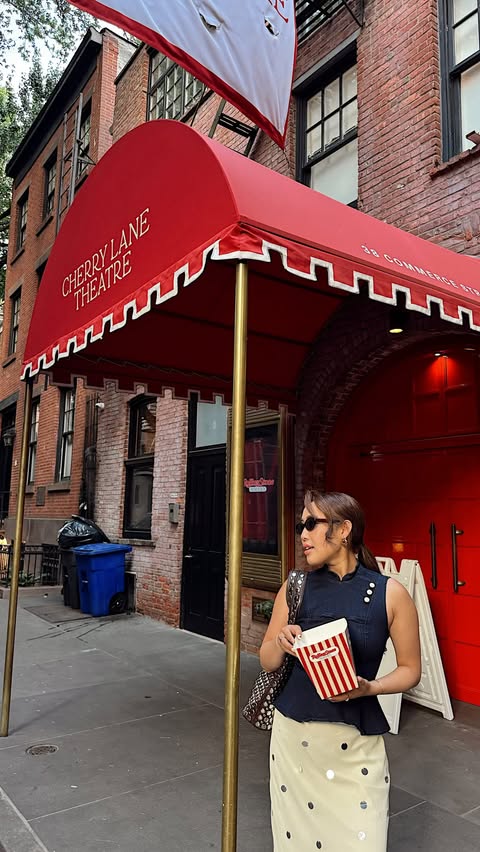 Instagram post by @explorewithdasom for Delta Air Lines. Caption reads: COOLEST nyc date night? 🫢🎶👇🏼 #deltapartner The....
