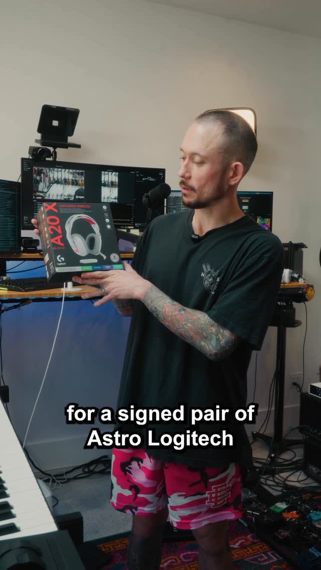 Instagram post by @matthewkheafy for Logitech G. Caption reads: Want a free headset from my pals at Logitech G?....