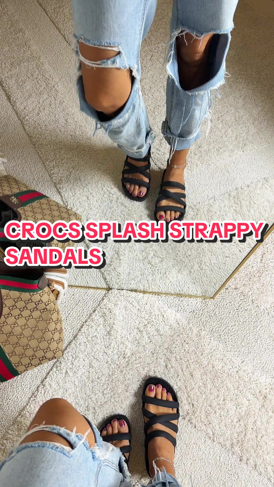 TikTok post by @kenlyealtumofficial for Crocs. Caption reads: They’re back! The Crocs we sold out so quick last....