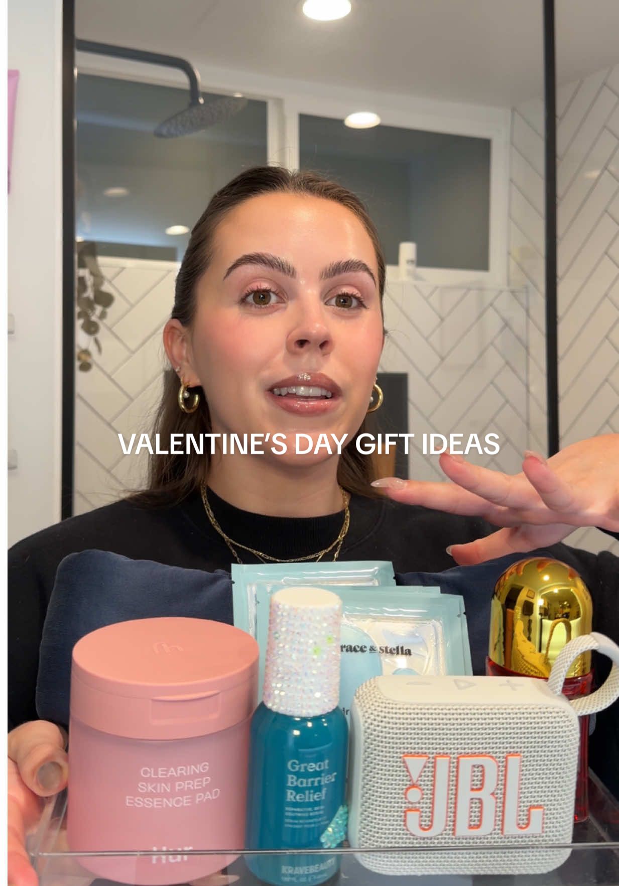 TikTok post by @sydneyheinemann for CYKLAR. Caption reads: [...] eye patches @JBL Audio go4 speaker @CYKLAR....