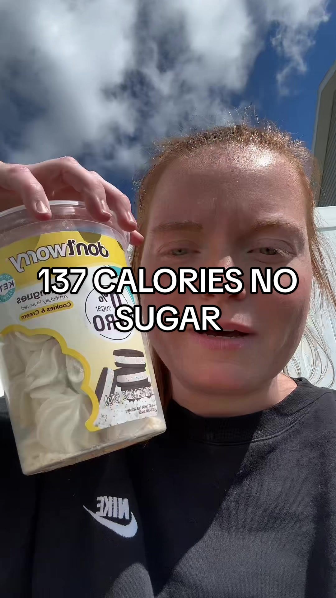 TikTok post by @the_morganrae for dontworrysnacks. Caption reads: ZERO SUGAR I had no idea with them tasting this....