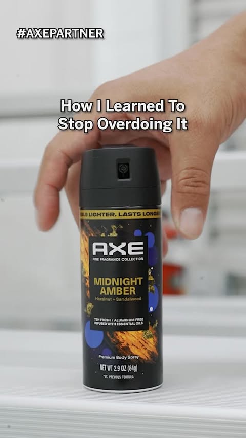 Instagram post by @mawcho for AXE. Caption reads: Less overspray, more buckets. Try the NEW AXE-....