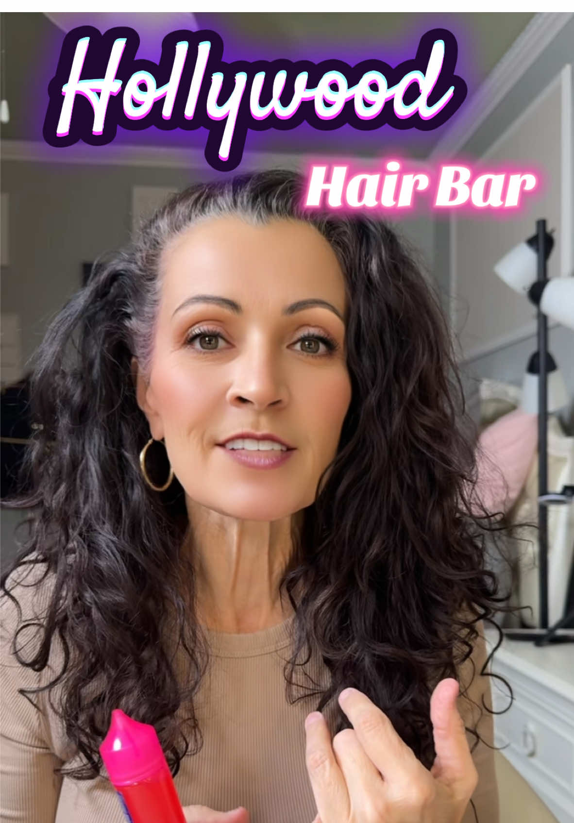 TikTok post by @dawnntonya for Hollywood Hair Bar. Caption reads: Hollywood Hair Bar Regrowth Serum has me feeling....