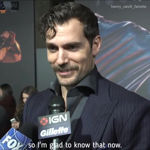 Instagram post by @henry_cavill_fansite for IGN. Caption reads: [...] #movember 

#kal #amerikanakita 

Source....