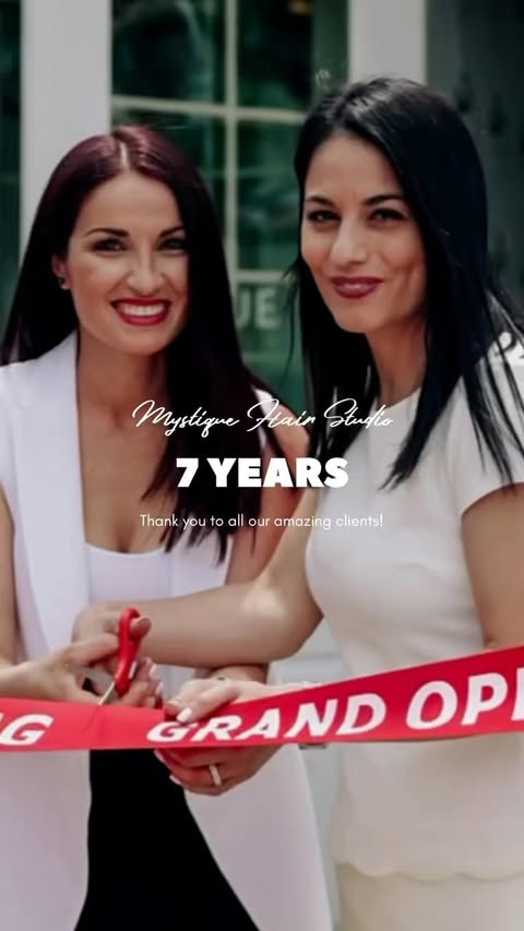 Instagram post by @mystiquehairstudio for American Salon. Caption reads: Seven years of sheer magic at Mystique Hair....