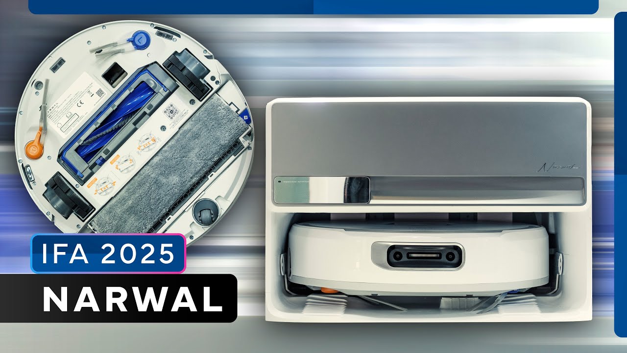 YouTube post by @FenchelJanisch2 for Flickr. Caption reads: The Narwal Flow Series at IFA 2025: Clean your....