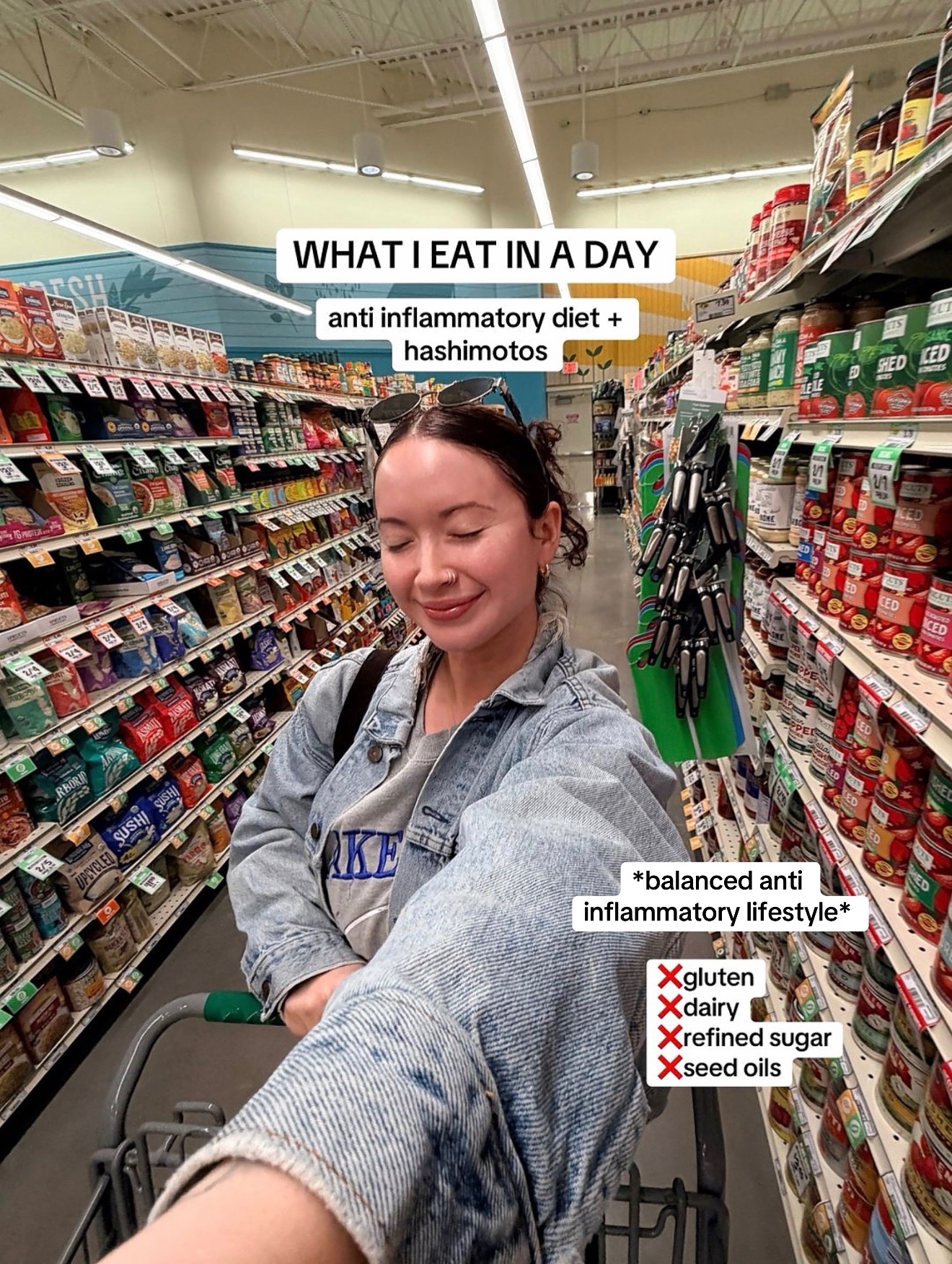 TikTok post by @ninabucksner for Solely. Caption reads: A realistic full day of eating good yummy food....